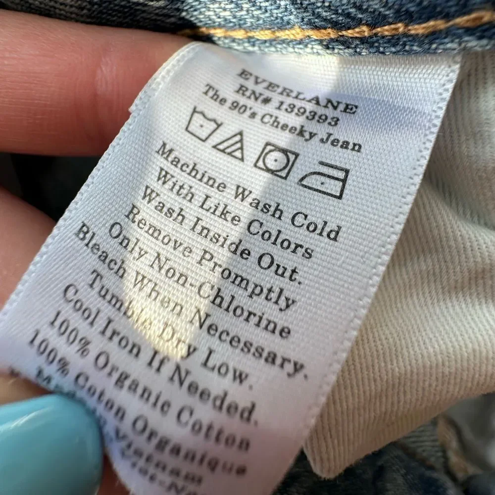 NWT EVERLANE‎ The '90s Cheeky Straight Jean Vintage Sunbleached Blue size 27
